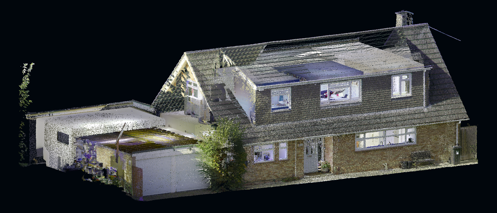Sample point cloud: colour laser scan of a detached house with garage